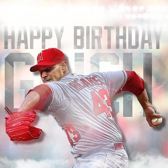 Happy birthday Garrett Richards and good luck on the mound tonight!  
