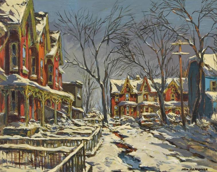 FineArtsToronto's tweet photo. Photo: "West End In Winter" by Arto Yuzbasiyan at @FineArtsToronto. Link: http://t.co/BzjA3ZO3PO #ArtoYuzbasiyan #art http://t.co/JUbhrhR5B7