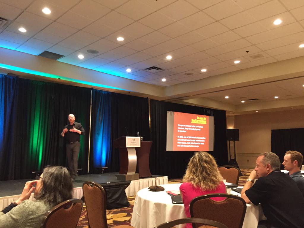 CoopsCanada's tweet photo. Kerr Smith presenting #All4each program at #MACU15 #coops http://t.co/pnBQBQ7SEg