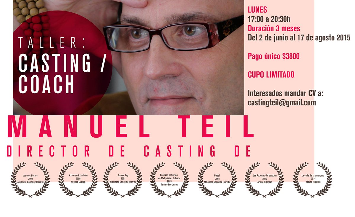El lunes arrancamos el Taller de Casting/Coach 
Aquí más detalles.