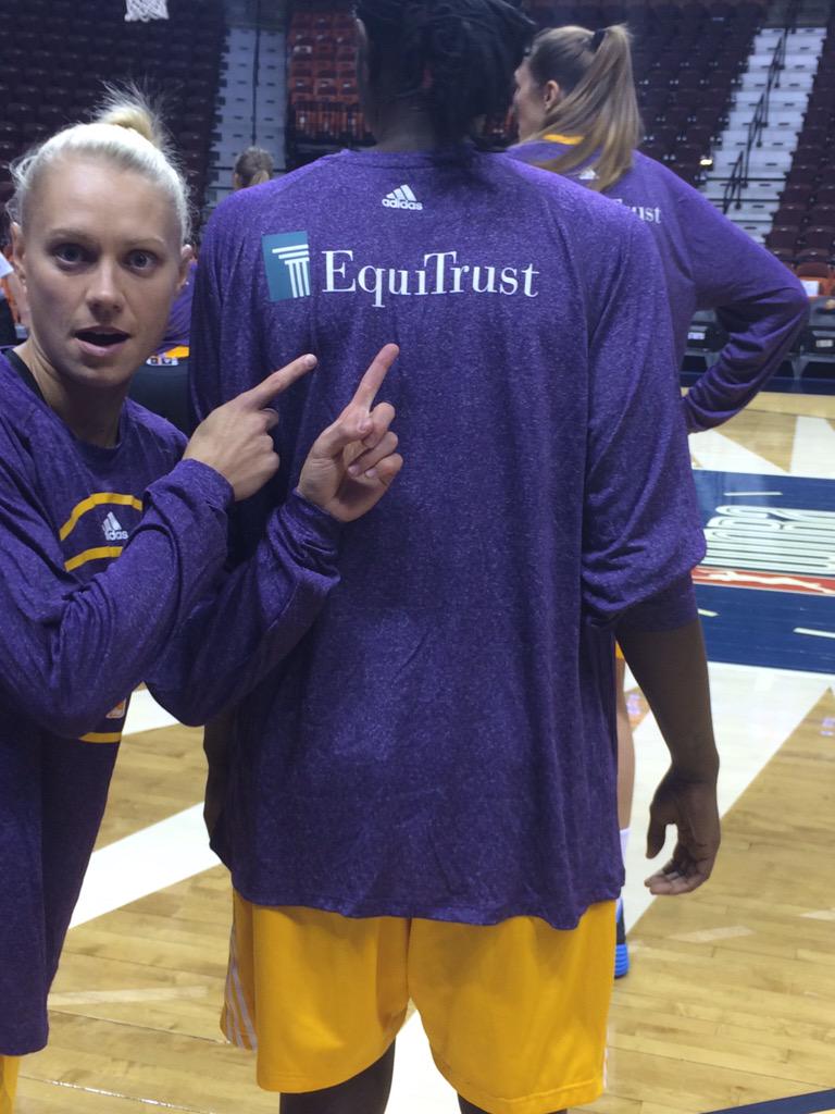 LASparks's tweet photo. Thanks #EquiTrust, @erinphillips131 @XxNik_NakxX are ready to get the 2015 @WNBA season started! #WeAreLA #GoSparks http://t.co/SkYcCZ2wlo