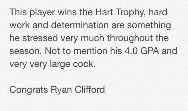 IFHL_Skss's tweet photo. Hart Trophy (MVP) @Rya_N_Coke http://t.co/23V5bgk3L4