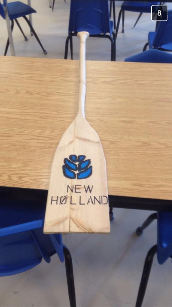 mazergroup's tweet photo. Here is a paddle that a customer customized for his big canoe trip! How cool is that?! #saskitobafarms #newholland http://t.co/3egO2OZJL2