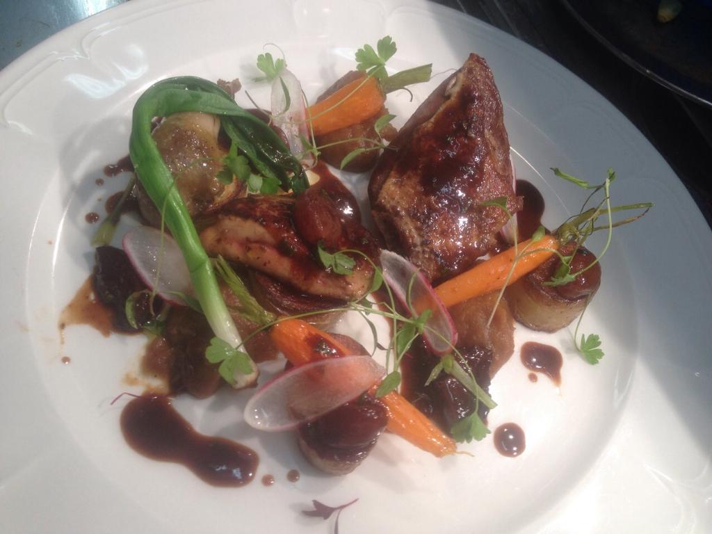 Pigeon and foie gras