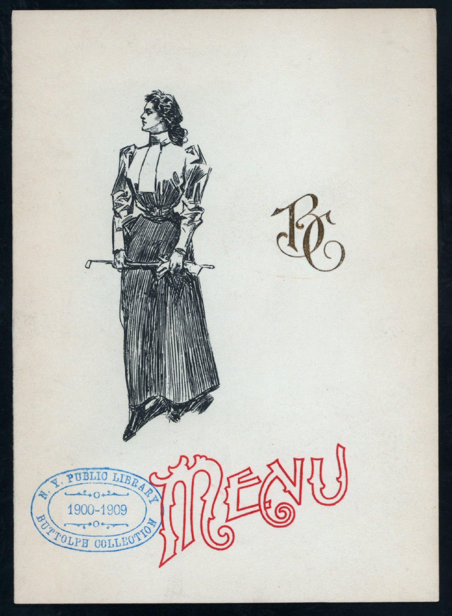 nypl_menus's tweet photo. This Gibson Girl decorates the cover of a 1907 Deutscher Club menu http://t.co/86gqtHhxlh http://t.co/1E5CX1jOrG
