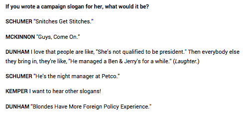 what hillary clinton s campaign slogan would be if it was written by