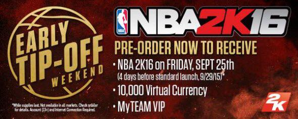 NBA 2k16 offer