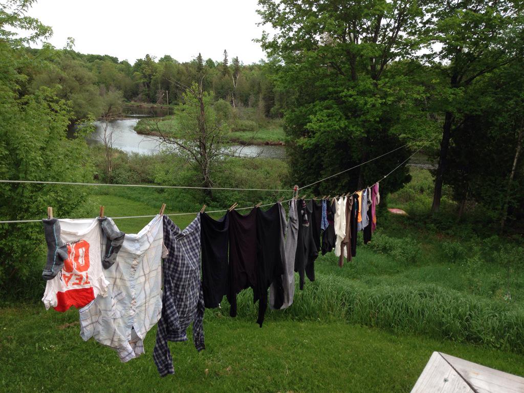 Day27 hanging the laundry on the line despite threats of rain #NatureIsCalling