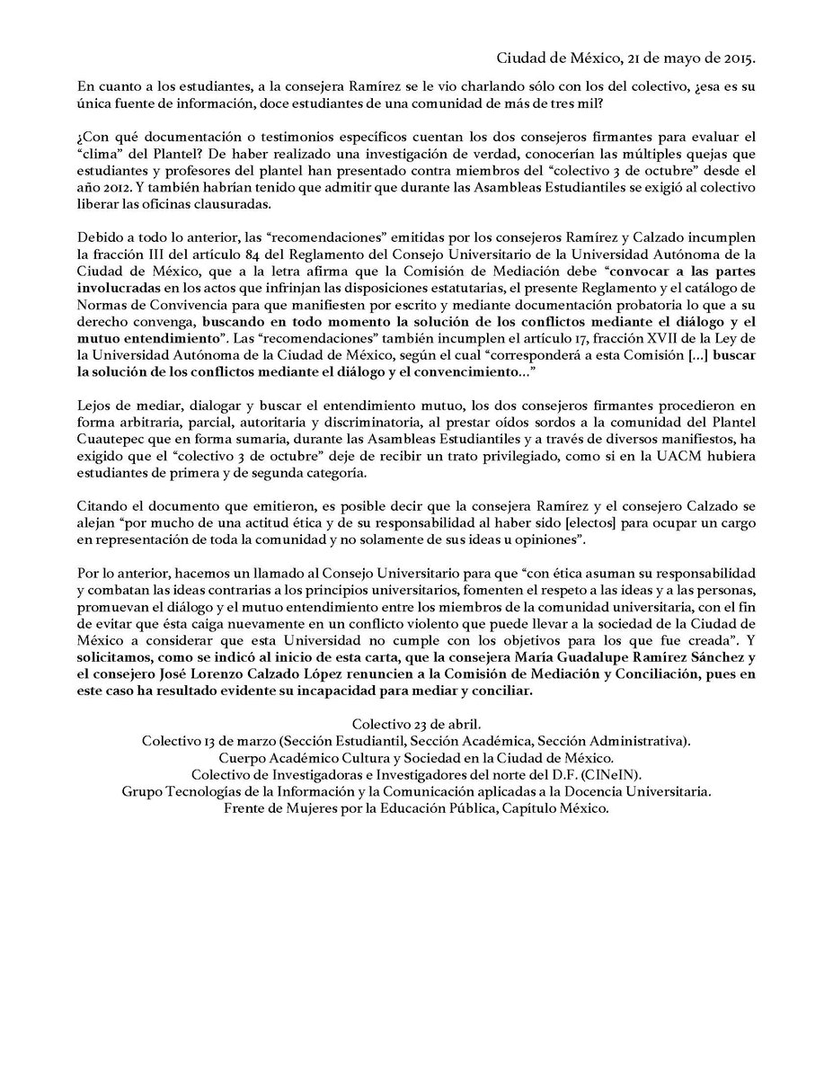Llaen28's tweet photo. #FueraLupeRamirezdeMediacion 
#UACM
#4oCU http://t.co/O4NTbYfvqa