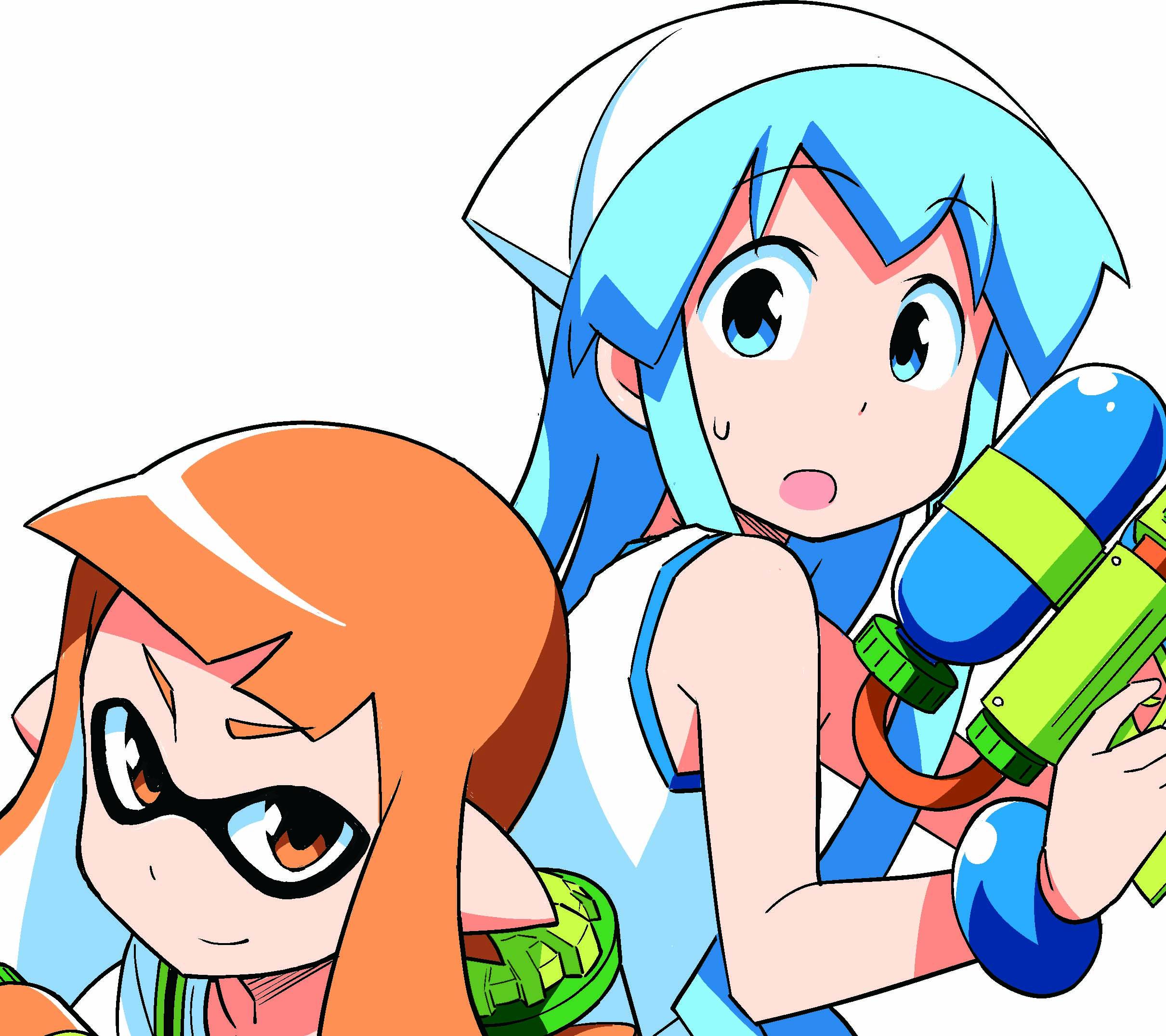 Splatoon スプラトゥーン 我がイカ研究所の研究員も例のイカと イカ娘 とのコラボイラストを描いたそうだ 一応断っておくが あくまで研究のためのスケッチである イカへの飽くなき探究心の賜物なのだ イカ娘がカワイイからとか 決してそういう