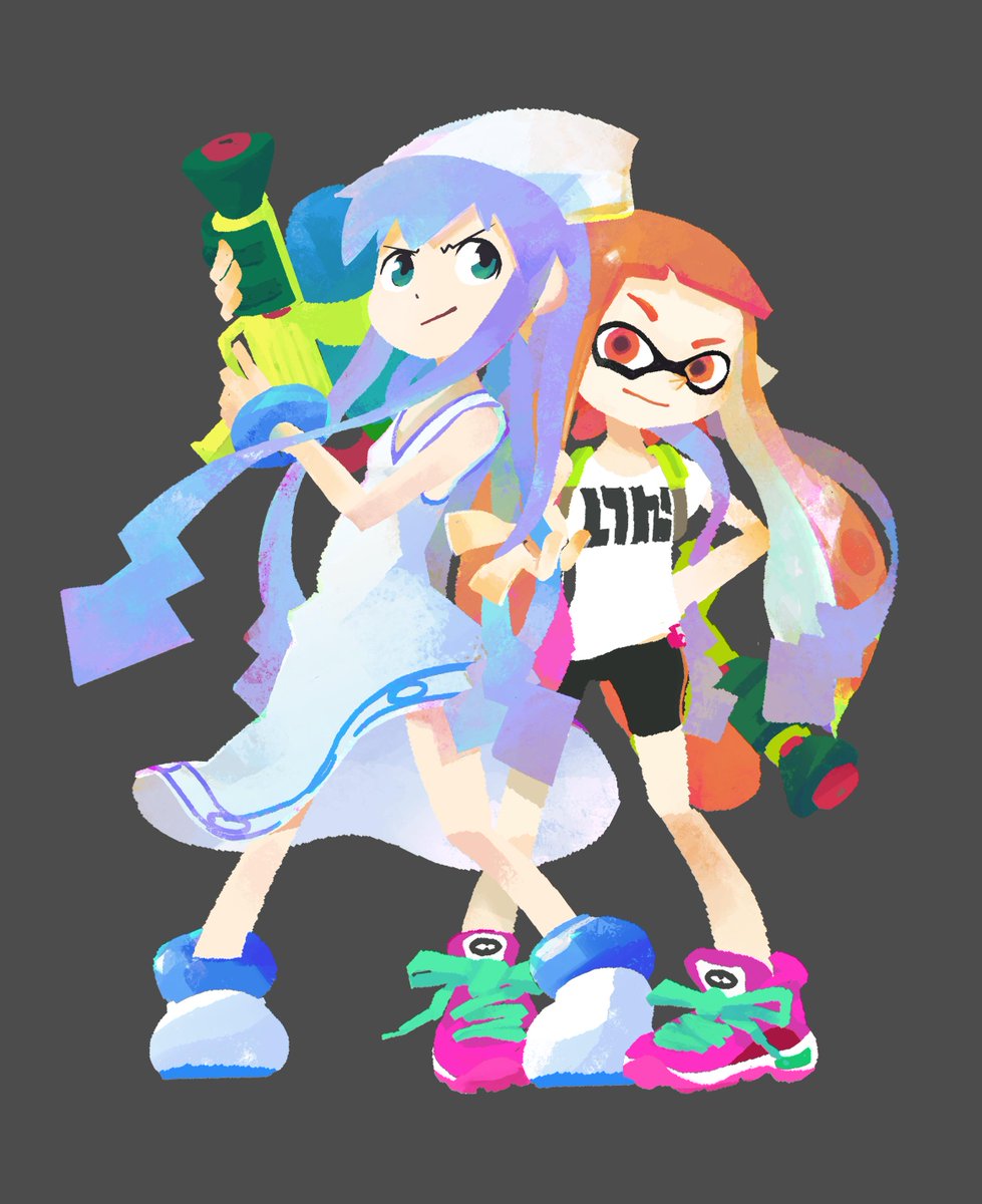 O Xrhsths Splatoon スプラトゥーン Sto Twitter 我がイカ研究所の研究員も例のイカと イカ娘 とのコラボイラストを描いたそうだ 一応断っておくが あくまで研究のためのスケッチである イカへの飽くなき探究心の賜物なのだ イカ娘がカワイイからとか 決して