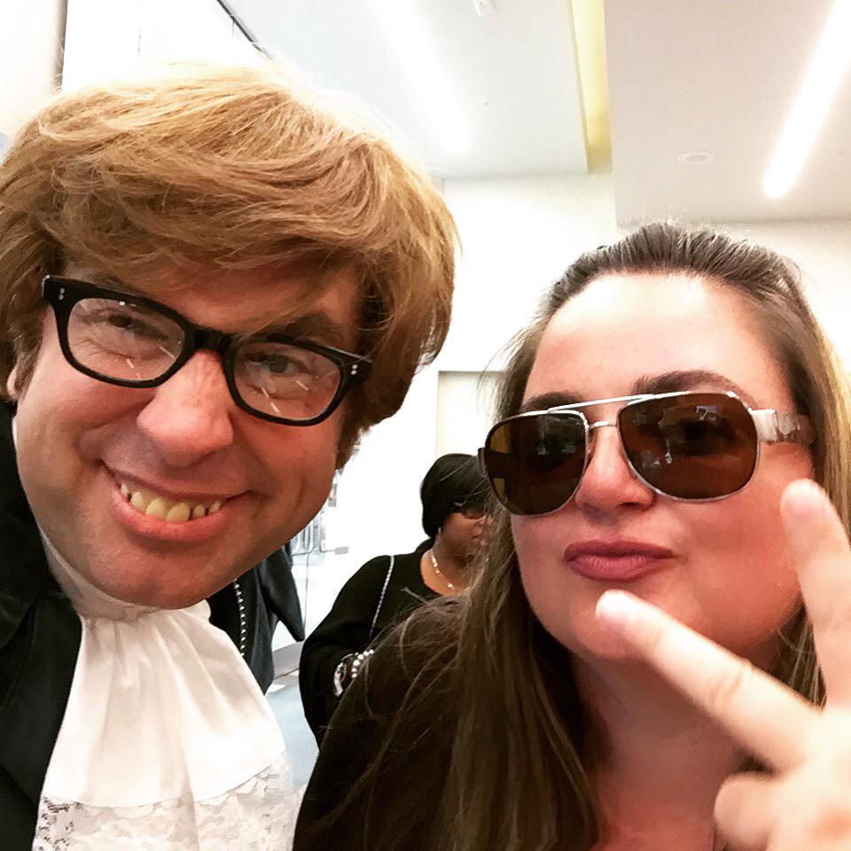 CSWMer's tweet photo. Yeah, baby, yeah!! Not behaving with @AustinPowersGuy at the new Cinemark Theatre opening! #CinemarkCarson http://t.co/BatJuAaesq