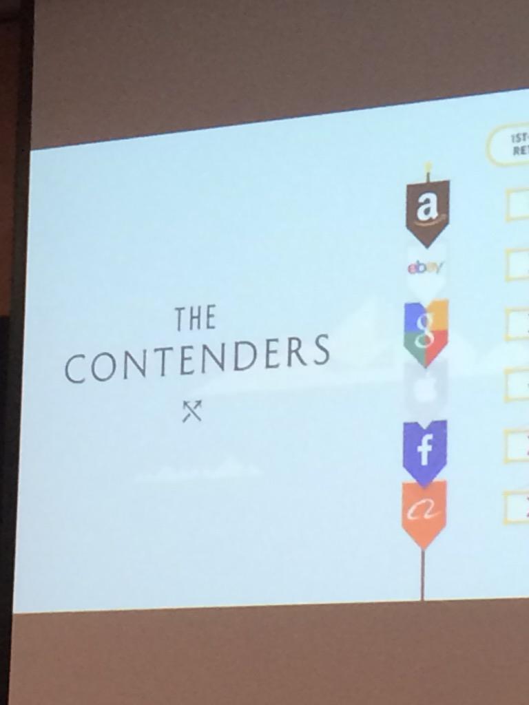 alanafennessy's tweet photo. ... And they are - Amazon, eBay,
Google, Apple, Facebook and Alibaba   #PeSA15 @ecominoz @PeSAConference @ECOMapac http://t.co/uH9O5Uqh6d