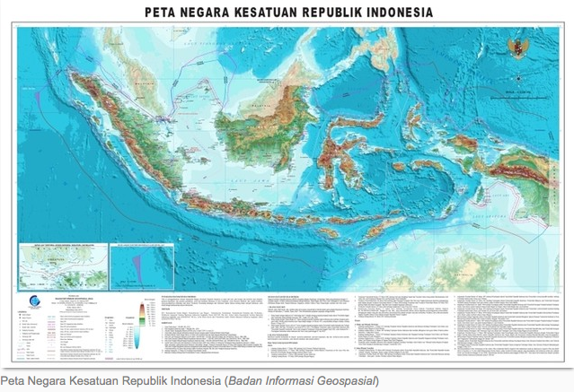 Dalam peta NKRI 2015, terdapat revisi. Di antaranya perubahan batas laut teritorial Indonesia ngi.cc/n57C