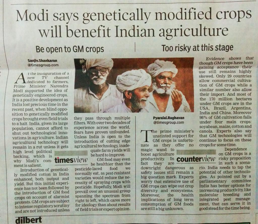 ccsindia's tweet image. #geneticallymodifiedcrops will benefit #Indianagriculture. @timesofindia @PMOIndia