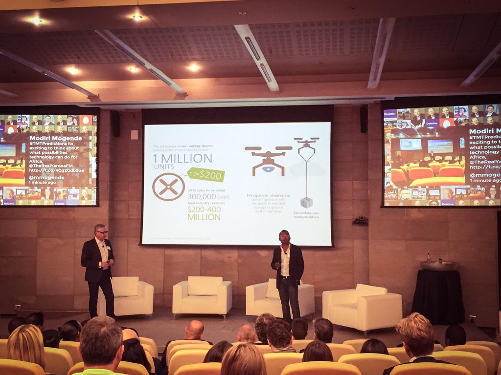 Drones, wearables, IoT, 3D printing, click&amp;collect + more at today's <a href="/DeloitteSA/">Deloitte SA</a> #TMTPredictions.