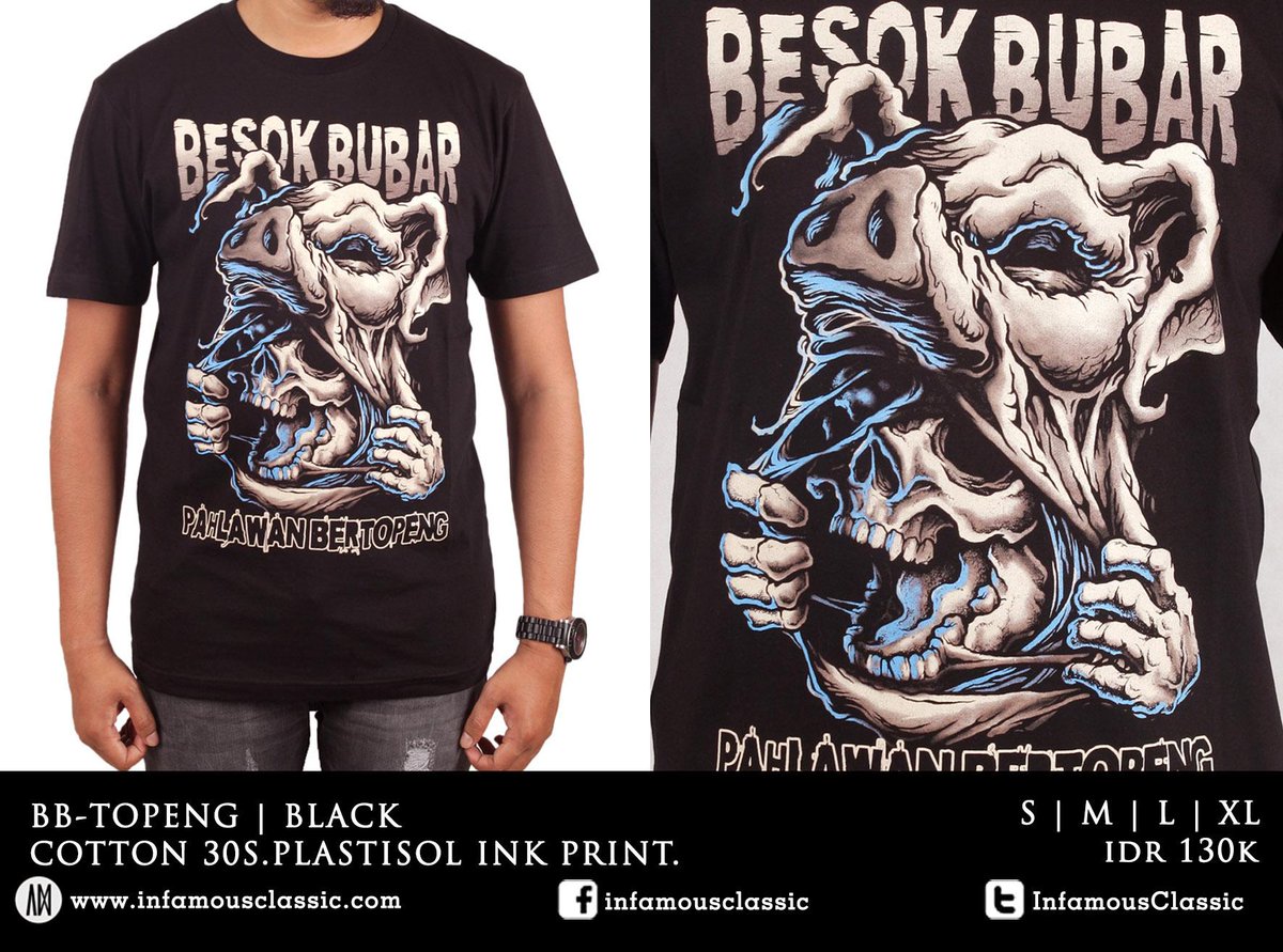 cosmicclothes's tweet image. INFAMOUS x @BesokBubarMusic 
BB TOPENG 
Size S M L XL
idr 130K 
For Order 
WA +6287720001540 
Line Cosmic_joyline