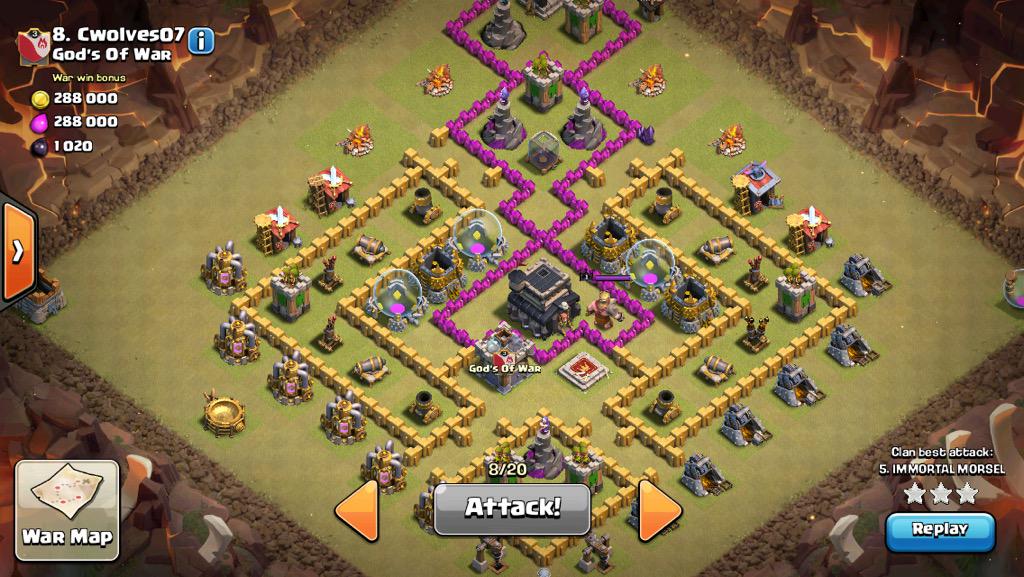 Deeklan14's tweet photo. War is looking good here's the 2 bases I destroyed!! I'll kept you up to date with war!! @GamerTony2 @ClashofClans http://t.co/oObt3Lms2L