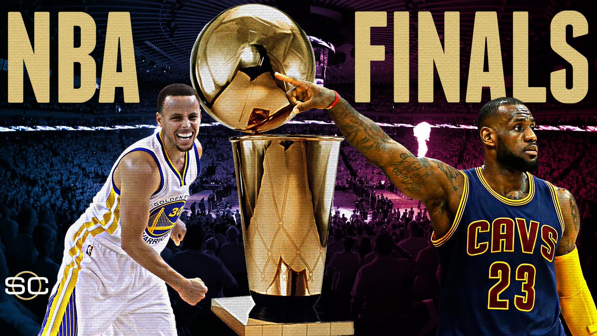 SportsCenter's tweet photo. Warriors will host Cavaliers in NBA Finals starting June 4. Two teams split season series, 1-1. http://t.co/hzvYCHH29Y