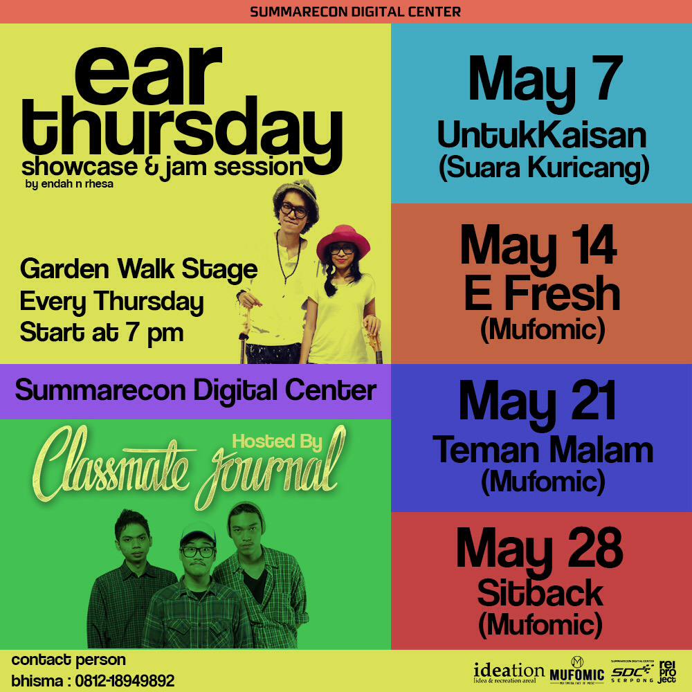endahNrhesa's tweet photo. Malam ini ke #earThursday yuk di @SDCSerpong bakalan ada @CMJNmusic dan juga Sitback (Mufomic) :) mulai jam 7 mlm yes http://t.co/Ixp9eDvPGf