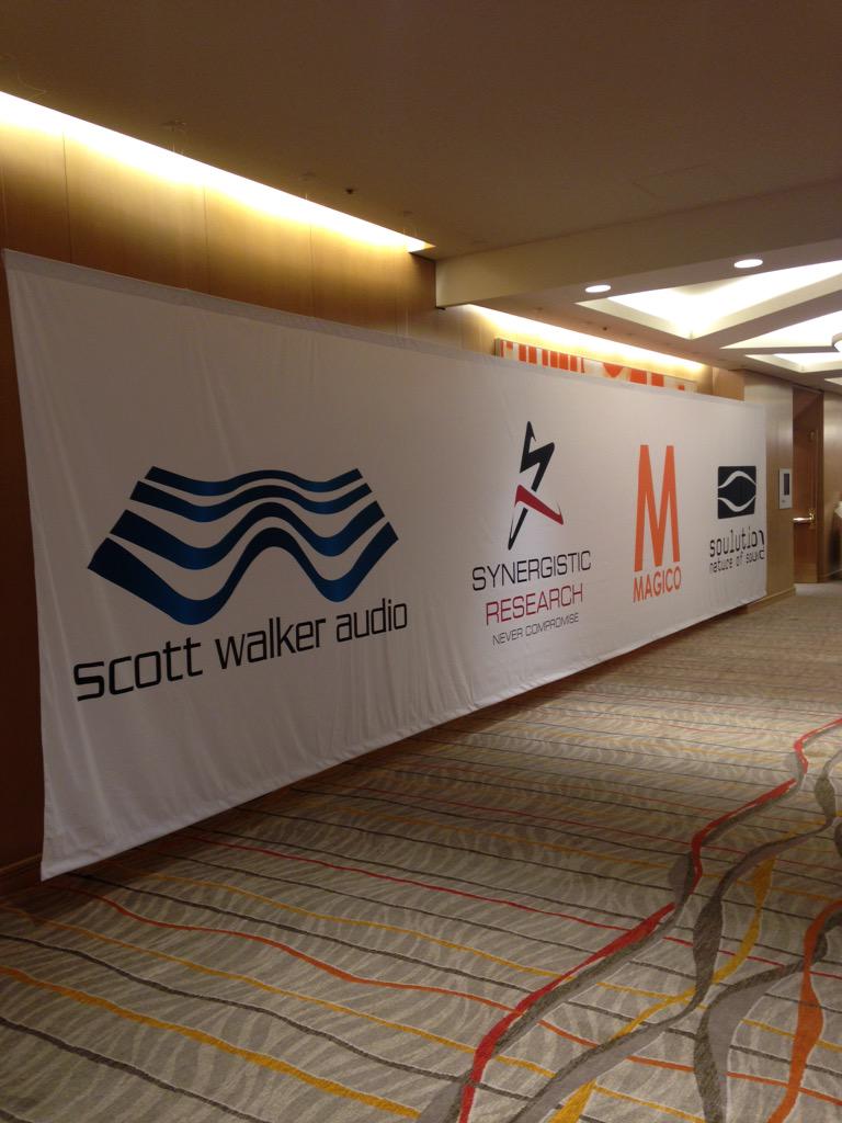 Look for the little banner to hear great sound @ #Theshownewport #ScottWalker #magico #soulution #synergisticresearch