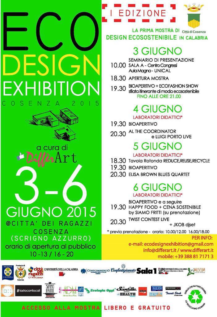 RosariaSuccurro's tweet photo. 1° edizione Eco Design Exhibition #Cosenza #Calabria
oggi alle ore 11.00 conferenza stampa
http://t.co/ZZjbFBgaGM http://t.co/n0Ag8Y328h