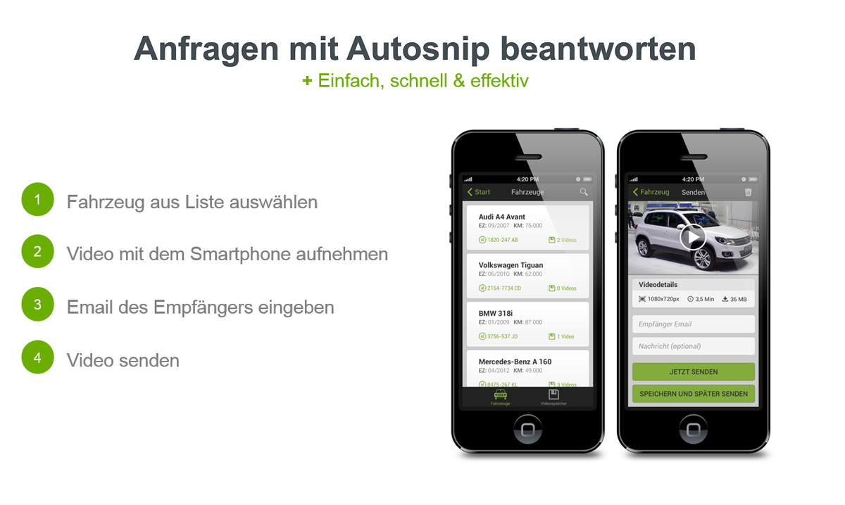 autosnip's tweet photo. Anfragen mit Autosnip beantworten – einfach, schnell &amp; effektiv! #Fahrzeugvideo #Autohaus #App http://t.co/af2lX54z0o http://t.co/e9F9EC2HcZ