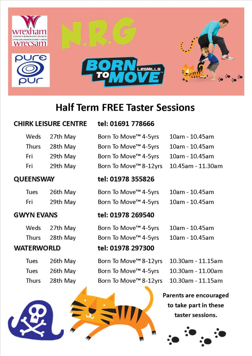 Don't forget to take a look at our FREE half term taster sessions with the NRG fitness program!