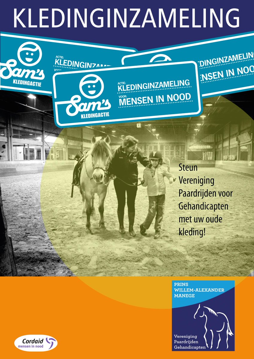 #oude #kleding doneren?Breng het naar de Prins Willem Alexander Manege #Amsterdam.Steun #paardrijden v Gehandicapten!