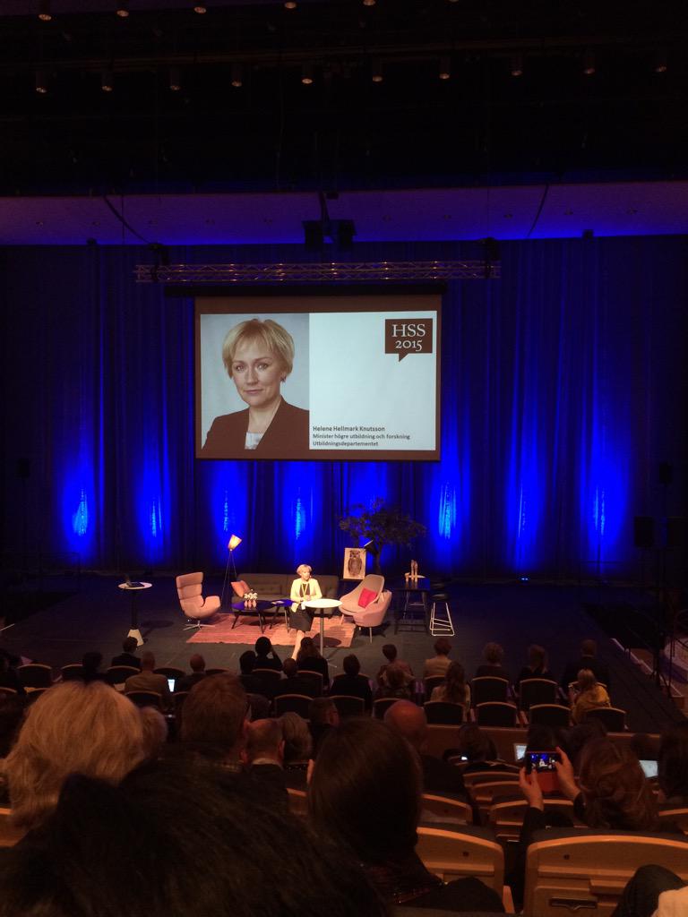 Helene Hellmark Knutsson minister för högre utb och forskning om Sverige som kunskaps- och forskningsnation #hss15