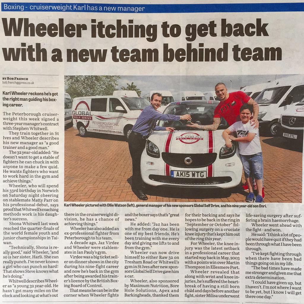 Karlfit's tweet photo. Awesome bit in the ET Peterborough with my Son Onri 😀👍🏽. #boxing #local #TeamWheeler @globalselfdrive @MaximumNutri http://t.co/POWWIJJADJ