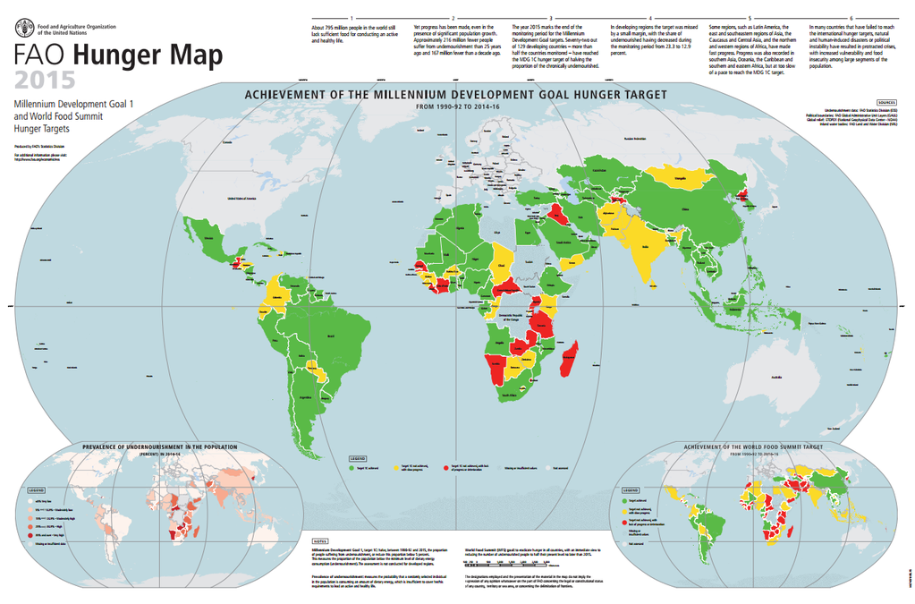 FAOKnowledge's tweet photo. Where are the hungry people in the world? Download the #UNFAO hunger map: http://t.co/Y6b37jFyXG #MDGProgress http://t.co/We5P5MkALD