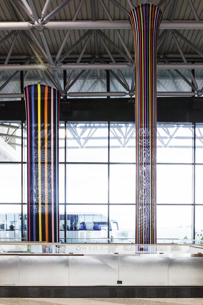guardatrice's tweet photo. If u see two 15mt multicolor columns hanging down from the ceiling @ #MalpensaAirport,don't worry. It's just #Missoni http://t.co/IXsG25jTT6