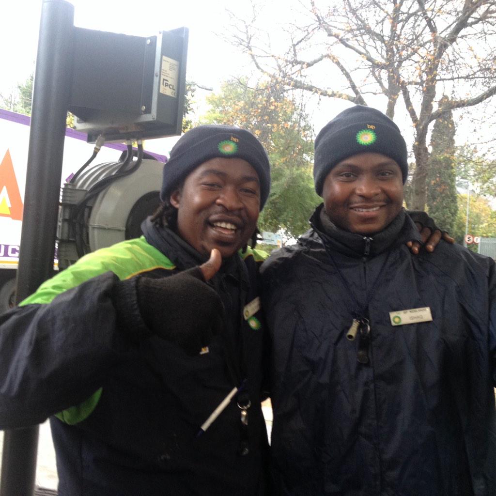 Clever and Ishaq (Newlands BP garage) say: "Prof, we're with you all the way. The diet works. Win your case!".