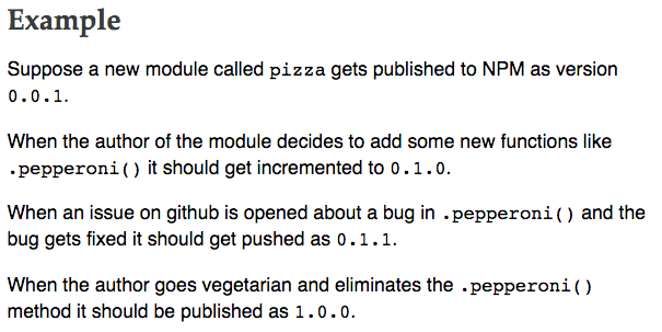 newpatriks's tweet photo. Good example about semantic versioning. Seen on http://t.co/MkScaxLhlQ. http://t.co/3j3CtaeZi3
