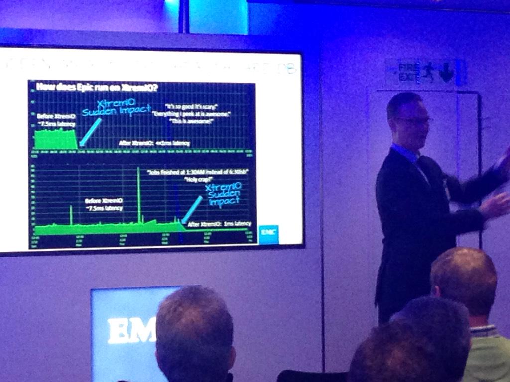 vEDW's tweet photo. Sudden impact of introducing @EMCXtremIO is confirmed by a customer in the #EMCTour truck - Nice : ) http://t.co/XU2YZUPEOv