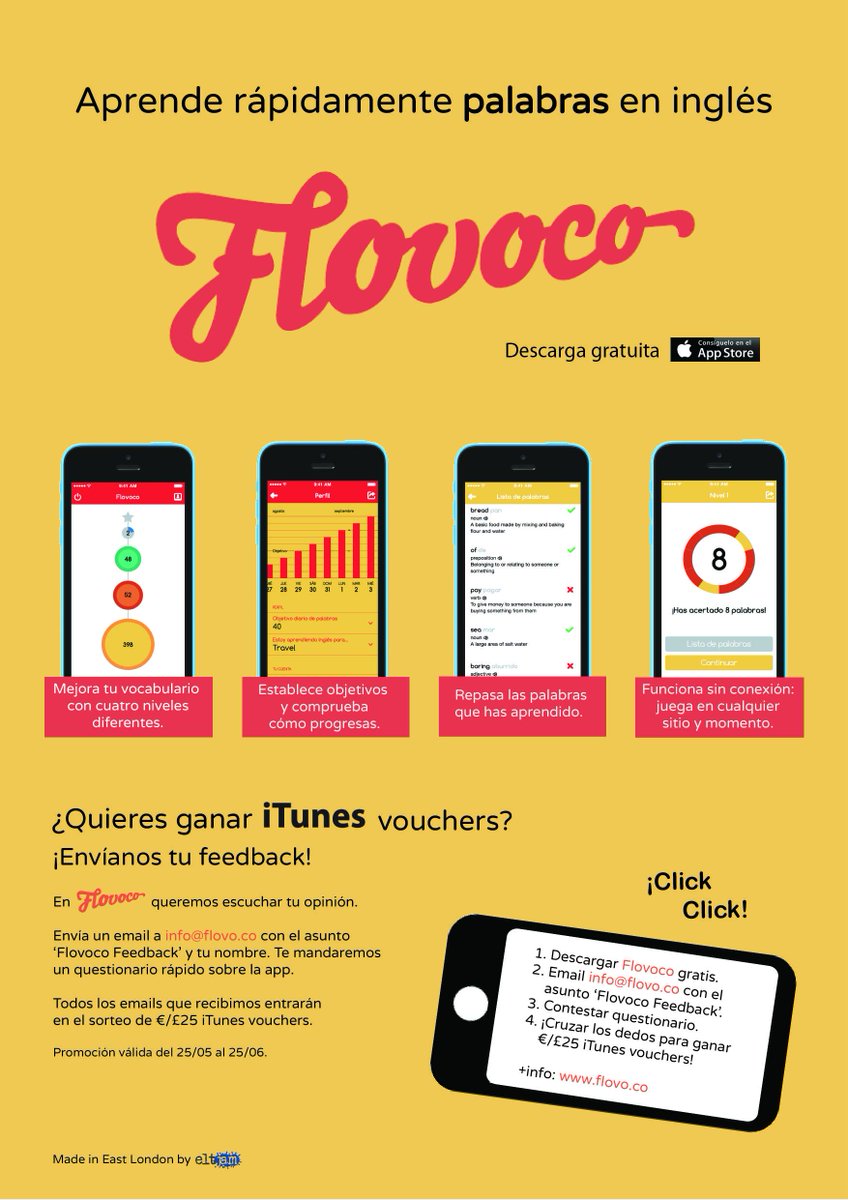 flovoco's tweet photo. 1. Descargar app  
2. Email info@flovo.co
3. Contestar cuestionario
4. Cruzar dedos para ganar €/£25 iTunes vouchers http://t.co/L1EsJUJPIw