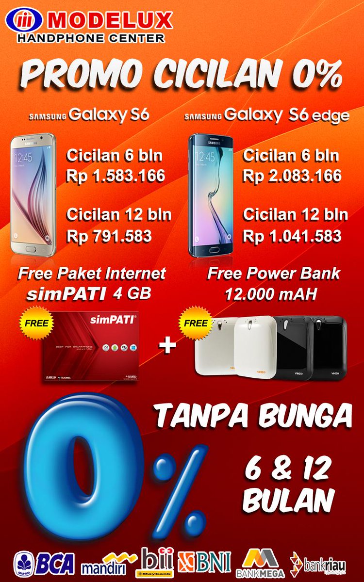 modeluxid's tweet photo. Promo Cicilan 0% Samsung Galaxy 6 &amp; 6 Edge http://t.co/GSL3KFvM6B