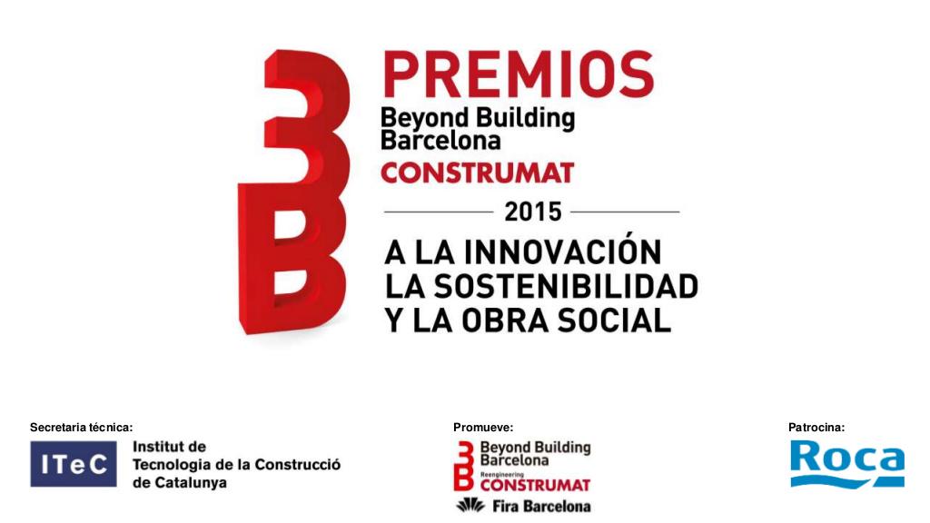 ConstrumatBCN's tweet photo. Ganadores y menciones de los Premios #BeyondBuildingB #Construmat2015 http://t.co/mZpVs272SW @ITeC_es http://t.co/u6Gk1bagaH