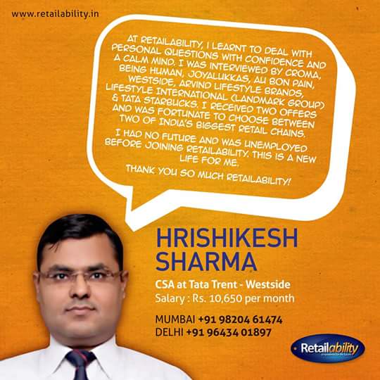 RetailabilityIn's tweet photo. Get inspired and change your future too :) #Thursday #testimonial #retail #jobs #career #Mumbai #Delhi http://t.co/EWD2HNKaqh