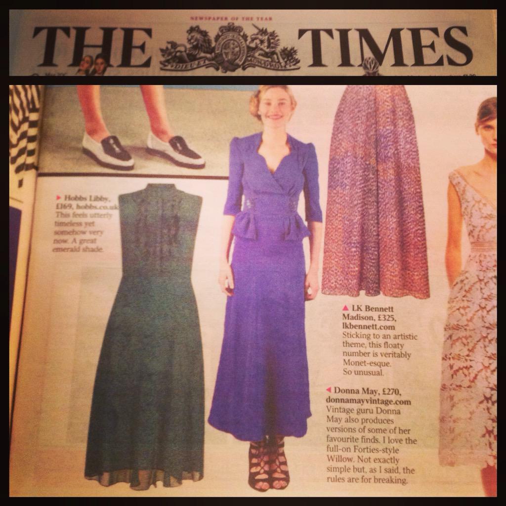 donnamayvintage's tweet photo. Lovely to see one of my collection pieces in @thetimes "The new rules for dressing up" @HarveyNichols @BrownsFashion http://t.co/62nByhhqg4