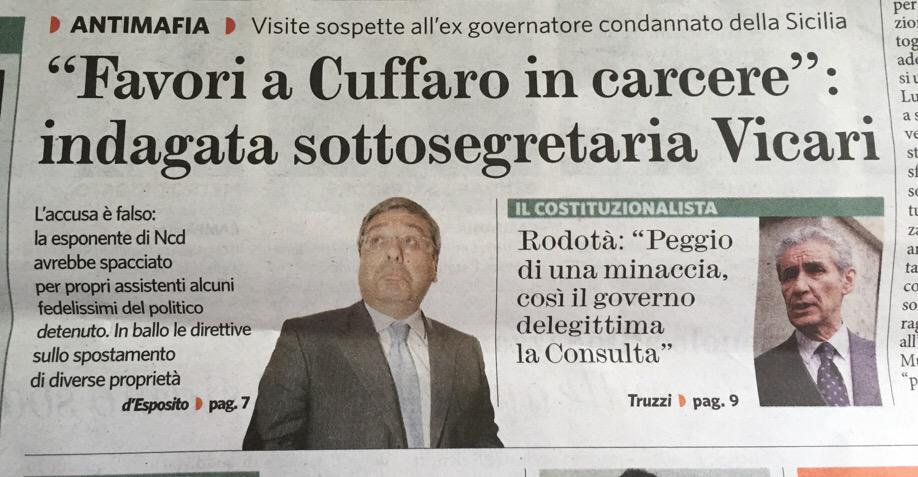 antonio_bordin's tweet photo. Eccolo qua il "governo della legalità": sottosegretario porta in carcere fedelissimi di Totò Cuffaro. http://t.co/9vWUgTePuX