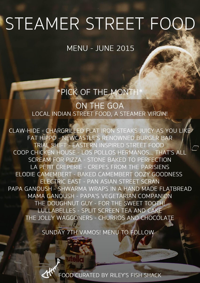 JUNE'S STREET FOOD MENU ANNOUNCED!!! <a href="/rileysfishshack/">Riley's Fish Shack</a> <a href="/wylambrewery/">Wylam Brewery</a>