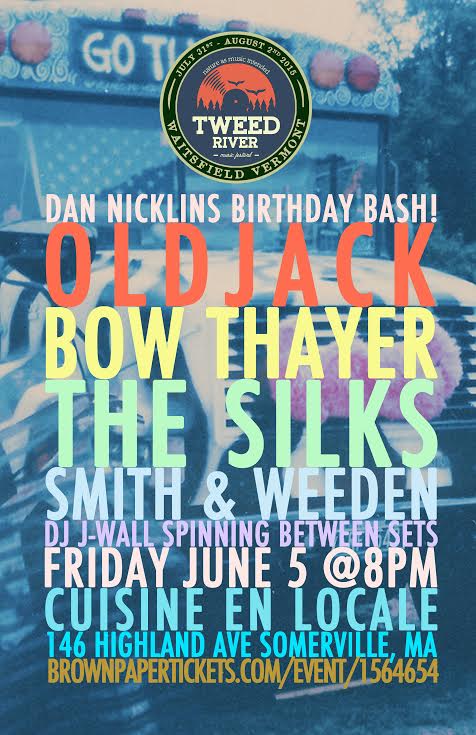 <a href="/tweedrivermusic/">Tweed River Music</a> presents <a href="/TheSilks/">The Silks</a> <a href="/bowthayer/">Bow Thayer</a> <a href="/OldjackMusic/">OldJack</a> <a href="/SmithandWeeden/">Smith&Weeden</a>  @CuisineEnLocale brownpapertickets.com/event/1564654