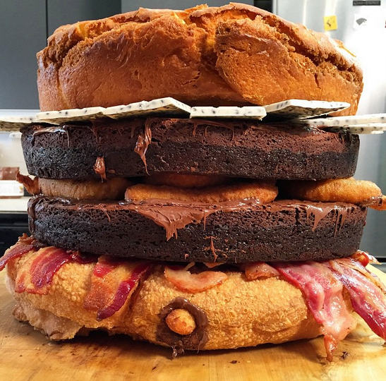 EpicMealTime's tweet photo. Happy #NationalBurgerDay! What Burger are you eating today? We've got a #Nutella Doughnut one! http://t.co/1MEyMR9GdD