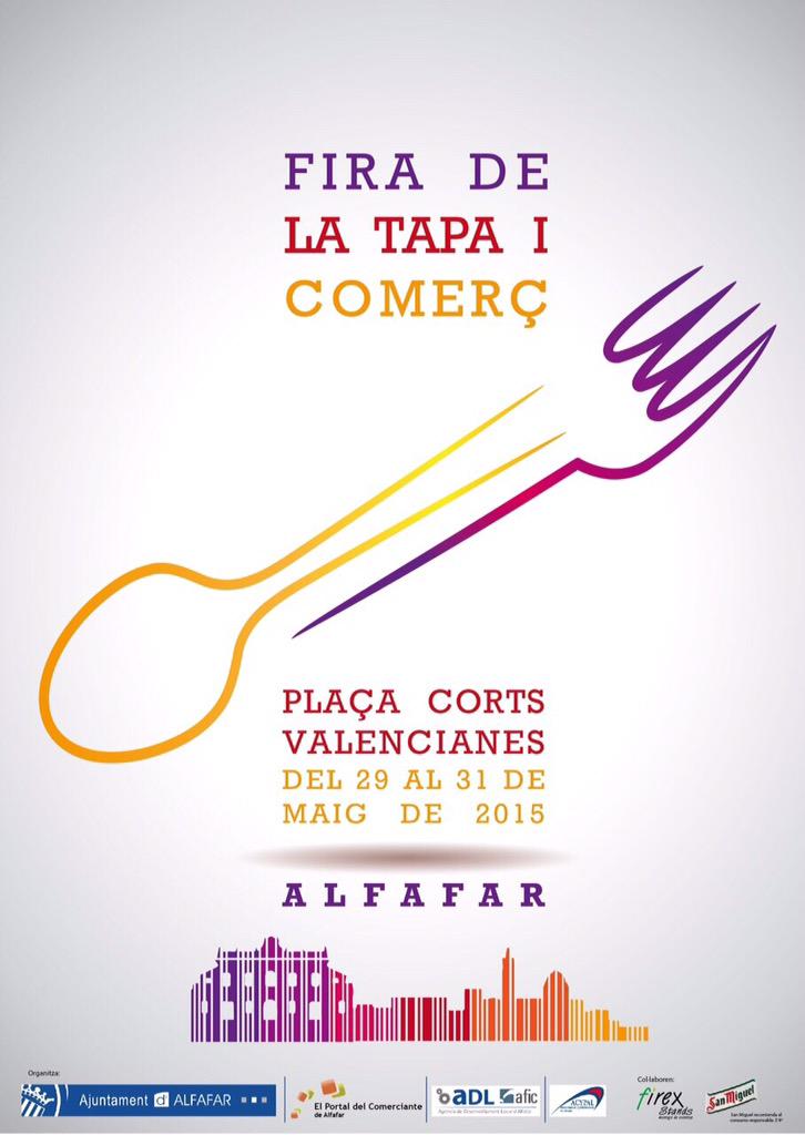 Mañana a partir de las 19h estaremos en la fira de la tapa i comerç, en Alfafar <a href="/AytoAlfafar/">Ajuntament Alfafar</a>