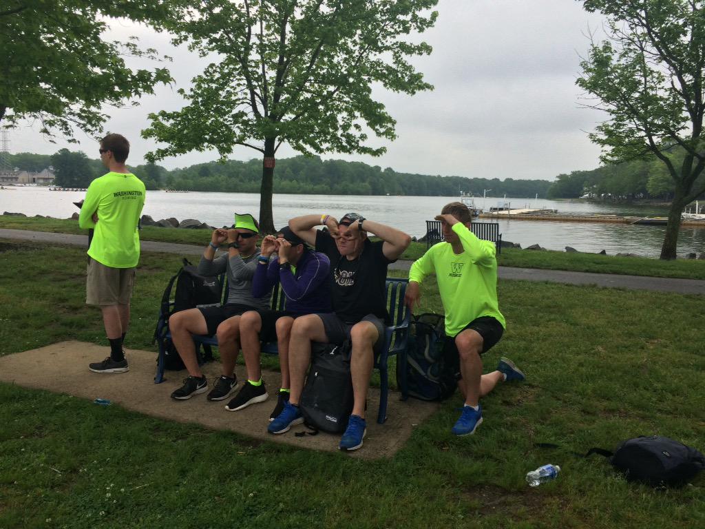 UW_Rowing's tweet photo. Scoping the competition. #taper #gatheringintel http://t.co/qrQUf51Z5g