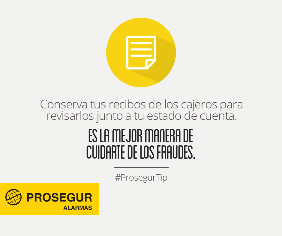 Prosegur_PE's tweet photo. #ProsegurTip Siempre convera tus recibos de los cajeros. Más sobre #ProsegurAlarmas aquí:  http://t.co/f8SkCmh0rc http://t.co/MfdFxCp2P6
