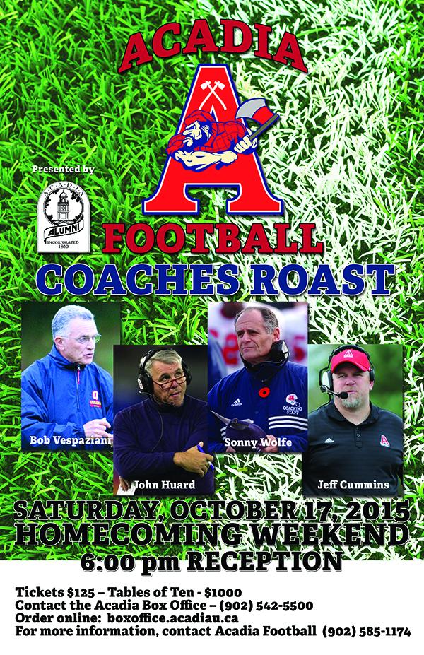 ACAFootballAlum's tweet photo. A once in a lifetime event.  Book your spot today! #acadiacoachesroast #makeamemory http://t.co/hKyPIcDLeV
