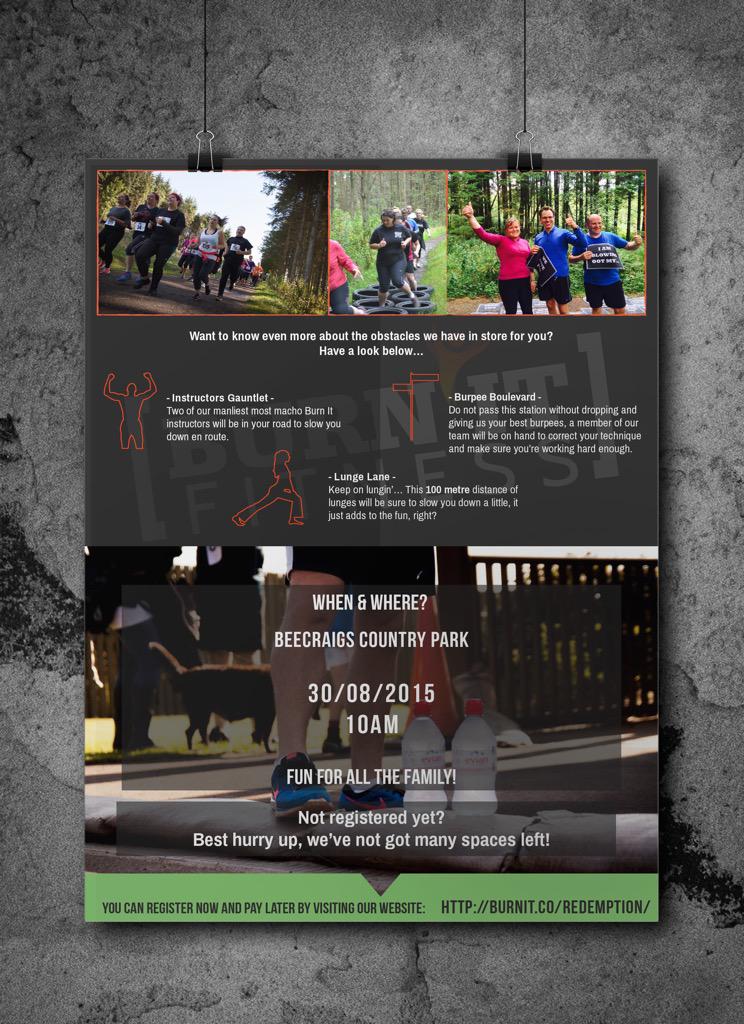 Burn_It_Fitness's tweet image. 7k fun run, obstacles, a free t-shirt, a BBQ, and more! Get involved! #redemption 

Register - burnit.co/redemption/